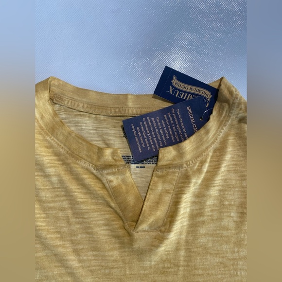 NEW Size XXL Mens Cremieux Denim Long Sleeve Shirt V-Neck Cotton Curry Yellow - Picture 5 of 6